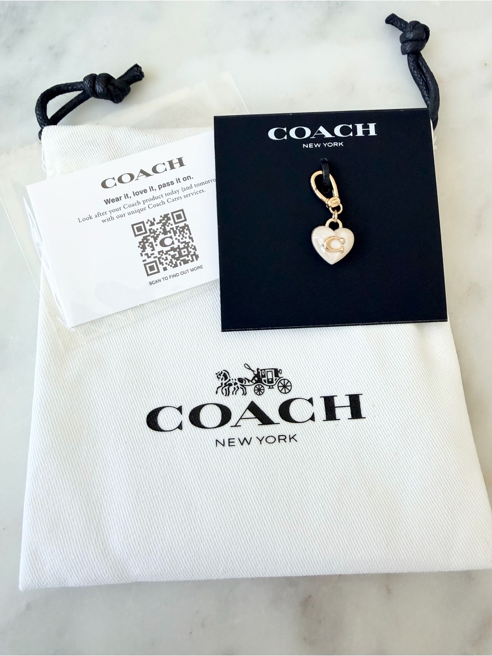 Coach Collectible Signature C Heart Jewelry Charm with Dust Bag - NWT - Picture 3 of 5